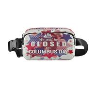 Fashionable Fanny Waist Pack for Women Men Multipurpose Bum Belt Bag with Adjustable Strap for Travel Shopping Running Columbus Day Closed Up USA American Flag 4th July