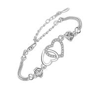 Fashionable Female Female Bracelets, Ladies Bracelets, Heart Heart Hearts with Adjustable Dreamers, Copper Jewelry Accessories for Valentine's Day Birthday Bracelet Jewelry for Women, se beskrivning