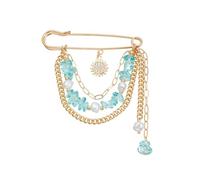 Fashionable Feminine Pin Elegant Zircon Pearls Sun Flower Beooch Jewelry Accent Accessory For Dresses Coats Bags Long Fringe Pin For Women