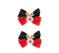 Fashionable Festive Reindeer Hair Accessories With Pompoms Soft Hairpieces Suitable For Various Hair Types