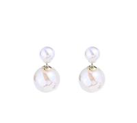 Fashionable Fish Princess Big and Small Pearl Earrings for Women, Fairy Advanced Feeling Two-Wear