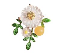 Fashionable Floral Brooch Green Leaf Flower Lapel Pin Backpack Scarf Hat Badge Clothing Accessories for Students