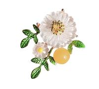 Fashionable Floral Brooch Green Leaf Flower Lapel Pin Backpack Scarf Hat Badge Clothing Accessories for Students Handmade Jewelry