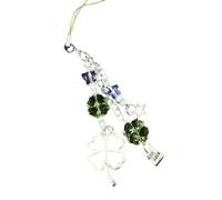 Fashionable Four Leaf Clovers Phone Charm Sturdy Acrylic Alloy Keychain Portable Phone Pendant for All Ages Adults