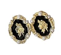 Fashionable Geometric Rhinestones Earrings Vintage Design Alloy Texture Unique Accessory Suitable for Casual or Formal Women Fashion Earrings