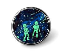 Fashionable Glow In The Dark Printed Round Pins Metal Round Brooch Badge - for Backpacks Or Lapels, Valentine Pin, 1*1 in, Aluminum, aluminum alloy