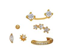 Fashionable Gold Ear Studs Hoop Set Delicate Gold Earrings For Women Stackable Ear Hoops For Fashion Enthusiasts Piercing Earrings