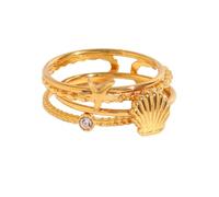 Fashionable Gold Plated Adjustable Size Rings Set for Women Anti Scratch Party Accessories Stacked for Women