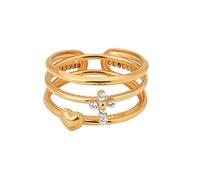 Fashionable Gold Plated Adjustable Size Rings Set for Women Anti Scratch Party Accessories Stacked for Women