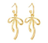 Fashionable Golden Bow Tassel Earrings Combining Elegant Charm With Design Are The Perfect Jewelry For Any Occasion Adding Femininity And Confidence. Beaded Bow Earrings (B, One Size)
