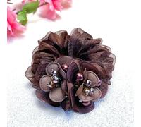 Fashionable headband with double layered organza mesh and large intestine hair loop