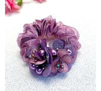 Fashionable headband with double layered organza mesh and large intestine hair loop