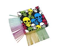 Fashionable Headscarf Street Dance Bandana Scarf With Skull/Unique Pattern Soft Fabric For Music Festival Enthusiasts Skull Pattern Headscarf