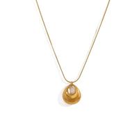 Fashionable Hollow Teardrop Pendant Necklace Stainless Steel Geometric Neckchain Women's Accessories For Everyday Wear Lightweight Comfortable Pendant