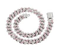 Fashionable Iced Out Diamond Cuban Link Chain Necklace Hip Hop Fashion Jewelry Accessories for Trendy Women Men