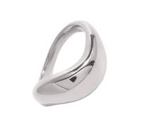 Fashionable Irregular Waved Rings Modern Waved Shape Stainless Steel Unique Ornament for Everyday Wear Trendy Party Accessory