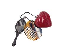 Fashionable Key Rings Portable Leopard Print Comb Keychain With Heart And Makeup Tool Creative Keyring Accessories Wide Tooth Comb