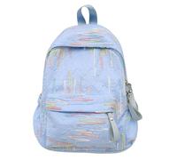Fashionable Korean Nylon Backpack With Adjustable Straps Sweet Colorful Striped School Book Bag For Students And Travel Trendy Youth Schoolbag