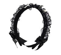 Fashionable Lace Trimmed Headpiece Hair Hoop with Secure Bowknot Design Ideal for Cosplay Event and Outings Tender Bowknot Hairband