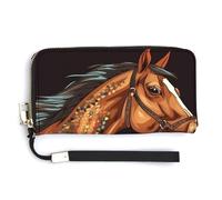 Fashionable Large-capacity Brown Horse1 Printed Long Handbag, Internal Multi-compartment Design - Meet Your Diverse Travel Needs