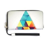 Fashionable Large-capacity Colorful Triangle Printed Long Handbag, Internal Multi-compartment Design - Meet Your Diverse Travel Needs