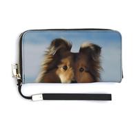 Fashionable Large-capacity Cute Shetland Dog Printed Long Handbag, Internal Multi-compartment Design - Meet Your Diverse Travel Needs