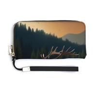 Fashionable Large-capacity Elk in The Meadow Printed Long Handbag, Internal Multi-compartment Design - Meet Your Diverse Travel Needs