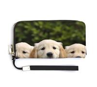 Fashionable Large-capacity Golden Retriever Puppies Printed Long Handbag, Internal Multi-compartment Design - Meet Your Diverse Travel Needs