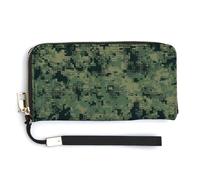 Fashionable Large-capacity Green Army Digital Camouflage Printed Long Handbag, Internal Multi-compartment Design - Meet Your Diverse Travel Needs