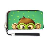 Fashionable Large-capacity Green Clever Monkey Printed Long Handbag, Internal Multi-compartment Design - Meet Your Diverse Travel Needs