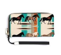 Fashionable Large-capacity Horse Stripes Pattern Printed Long Handbag, Internal Multi-compartment Design - Meet Your Diverse Travel Needs