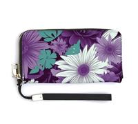 Fashionable Large-capacity Purple White Floral Printed Long Handbag, Internal Multi-compartment Design - Meet Your Diverse Travel Needs