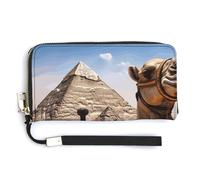 Fashionable Large-capacity Pyramid Camel Printed Long Handbag, Internal Multi-compartment Design - Meet Your Diverse Travel Needs