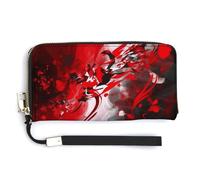 Fashionable Large-capacity Red Black White Abstract Printed Long Handbag, Internal Multi-compartment Design - Meet Your Diverse Travel Needs