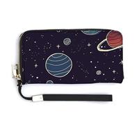 Fashionable Large-capacity Space Planet Pattern Printed Long Handbag, Internal Multi-compartment Design - Meet Your Diverse Travel Needs