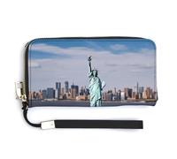 Fashionable Large-capacity Statue of Liberty in NYC Printed Long Handbag, Internal Multi-compartment Design - Meet Your Diverse Travel Needs