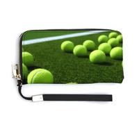Fashionable Large-capacity Tennis Balls on Tennis Grass Court Printed Long Handbag, Internal Multi-compartment Design - Meet Your Diverse Travel Needs