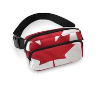 Fashionable Large-Capacity Twill Canadian Flag Printed Waist Bag, A Must-Have Item for Hands-Free Travel