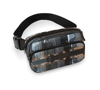 Fashionable Large-Capacity Twill Chicago Reflected Printed Waist Bag, A Must-Have Item for Hands-Free Travel