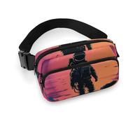 Fashionable Large-Capacity Twill Cool Astronaut Printed Waist Bag, A Must-Have Item for Hands-Free Travel