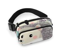 Fashionable Large-Capacity Twill Cute Cartoon Hedgehog Printed Waist Bag, A Must-Have Item for Hands-Free Travel
