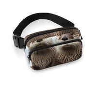 Fashionable Large-Capacity Twill Cute Otter Printed Waist Bag, A Must-Have Item for Hands-Free Travel