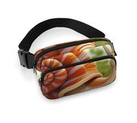 Fashionable Large-Capacity Twill Cute Snail Printed Waist Bag, A Must-Have Item for Hands-Free Travel