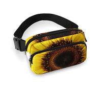 Fashionable Large-Capacity Twill Flower Sunflower Printed Waist Bag, A Must-Have Item for Hands-Free Travel