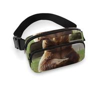 Fashionable Large-Capacity Twill Hi Bear Sit on The Lawn Printed Waist Bag, A Must-Have Item for Hands-Free Travel