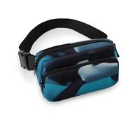 Fashionable Large-Capacity Twill Killer Whale Printed Waist Bag, A Must-Have Item for Hands-Free Travel