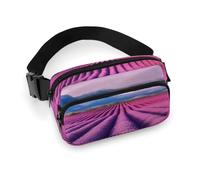 Fashionable Large-Capacity Twill Lavender Fields Printed Waist Bag, A Must-Have Item for Hands-Free Travel