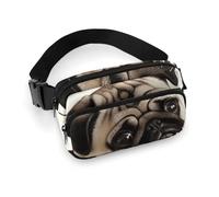 Fashionable Large-Capacity Twill Pug Dog1 Printed Waist Bag, A Must-Have Item for Hands-Free Travel