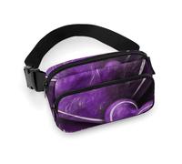 Fashionable Large-Capacity Twill Purple Hearts Printed Waist Bag, A Must-Have Item for Hands-Free Travel