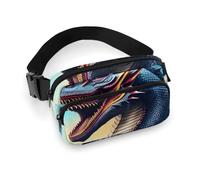 Fashionable Large-Capacity Twill Roaring Dragon Printed Waist Bag, A Must-Have Item for Hands-Free Travel